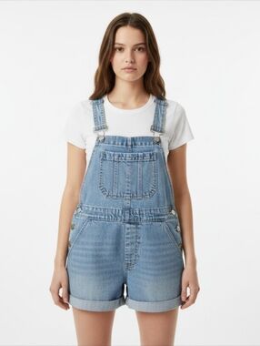 Gap Light Blue Denim Short Overalls - Women